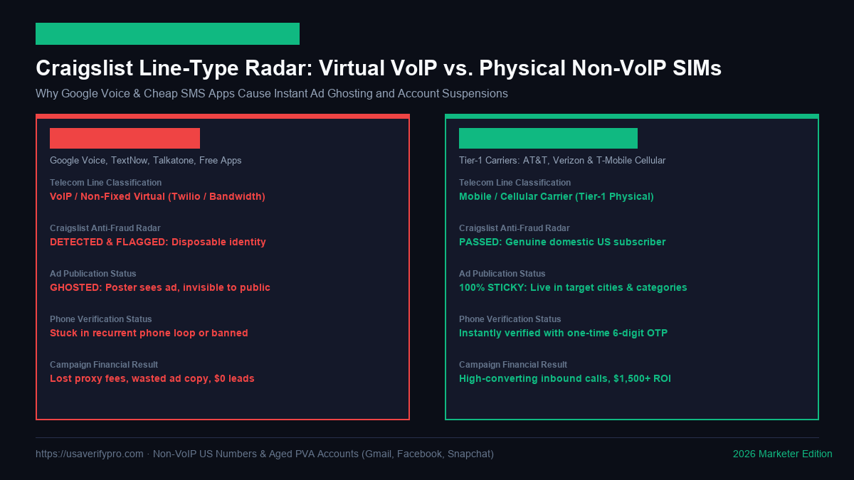 Craigslist Line-Type Radar: Virtual VoIP vs Physical Non-VoIP SIMs
